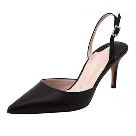 [KUHEE] Sling-back(7005-1_BK) 5/7cm-Middle Hill Basic Stelletto Daily Modern Handmade Shoes-Made in Korea